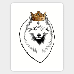 Keeshond Dog King Queen Wearing Crown Sticker